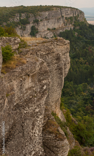 Tourist places in Europe. Landscapes of Bulgaria. The Balkan Mountains. National historical and archaeological reserve. The Madara Rider or Madara Horseman. World Heritage Site.