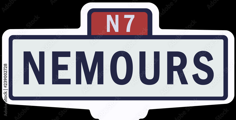 NEMOURS - Ancien panneau entrée d'agglomération NEMOURS - Ancien panneau entrée d'agglomération