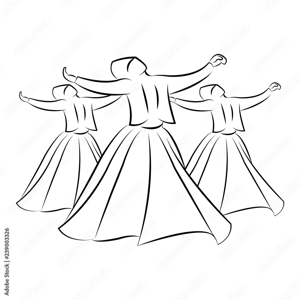 Whirling dervish vector drawing Whirling dervish vector drawing