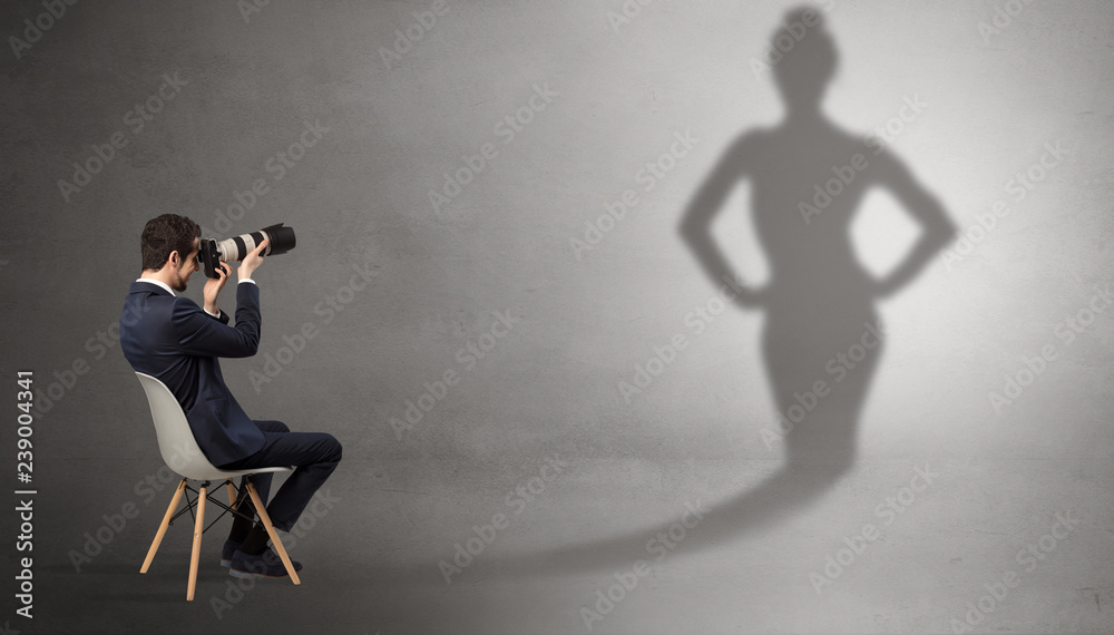 Rich businessman staying and offering stuffs to a pretty shadow woman
Rich businessman staying and offering stuffs to a pretty shadow woman
