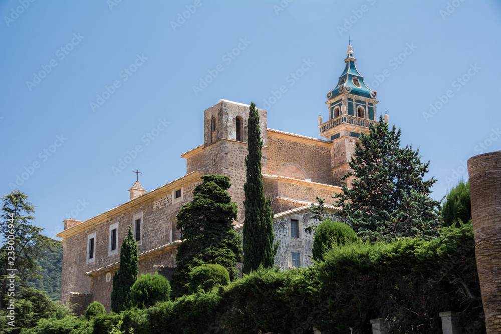 Mallorca, Balearic Islands, Spain - July 21, 2013: Valldemossa Charterhouse (Carthusian Monastery of Valldemossa)