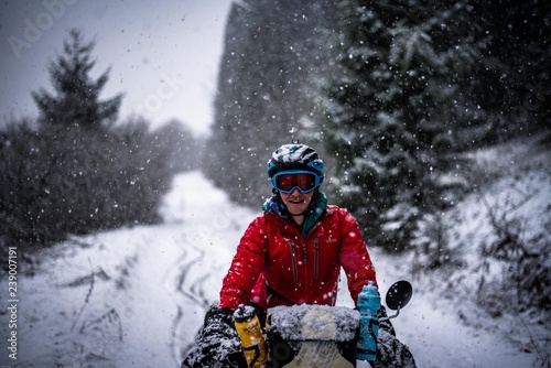 Cycle touring in the snow, Slovakia