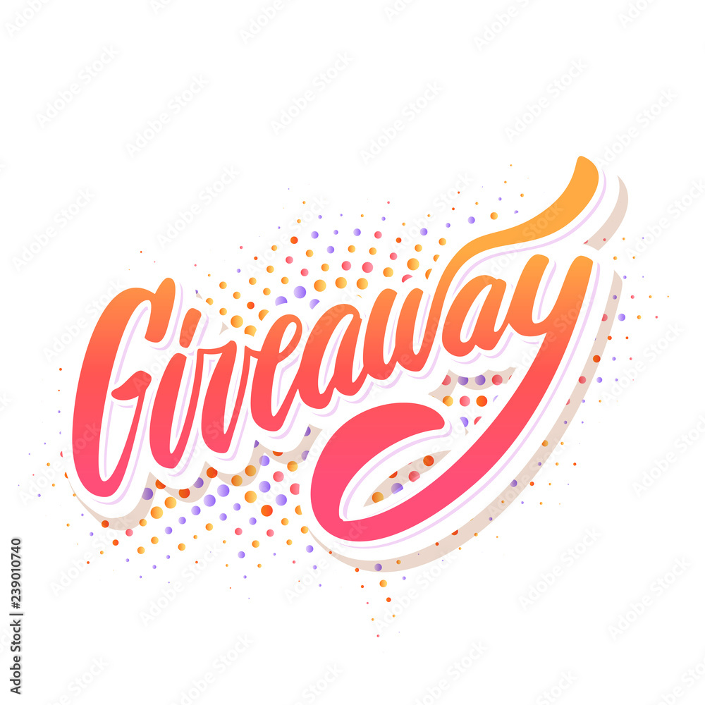Giveaway banner. Lettering. Giveaway banner. Lettering.