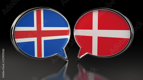 Iceland and Denmark flags with Speech Bubbles. 3D illustration Free Download Iceland and Denmark flags with Speech Bubbles. 3D illustration - GFXLoad