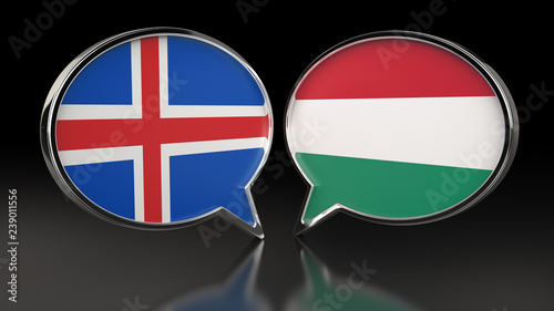 Iceland and Hungary flags with Speech Bubbles. 3D illustration Free Download Iceland and Hungary flags with Speech Bubbles. 3D illustration - GFXLoad