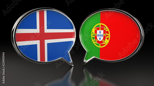 Iceland and Portugal flags with Speech Bubbles. 3D illustration Free Download Iceland and Portugal flags with Speech Bubbles. 3D illustration - GFXLoad