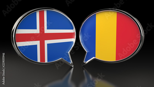 Iceland and Romania flags with Speech Bubbles. 3D illustration Free Download Iceland and Romania flags with Speech Bubbles. 3D illustration - GFXLoad