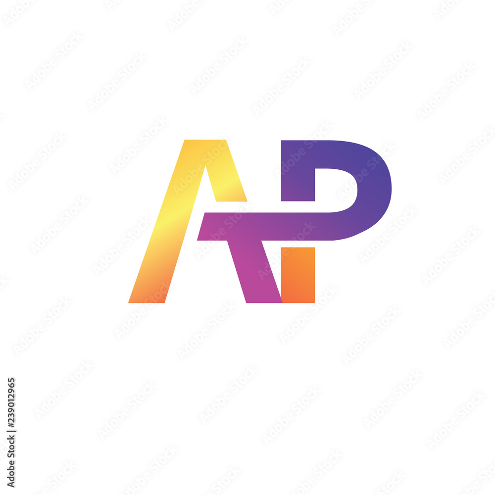 initial letter logo AP in various style initial letter logo AP in various style