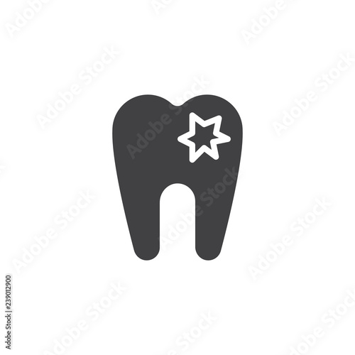 Damaged tooth vector icon. filled flat sign for mobile concept and web design. Decay tooth simple solid icon. Dental caries symbol, logo illustration. Pixel perfect vector graphics