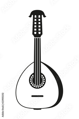 Black and white lute