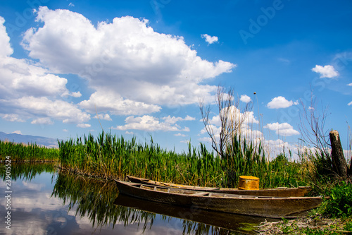 The boats in the Ebergolu lake in Turkey photo