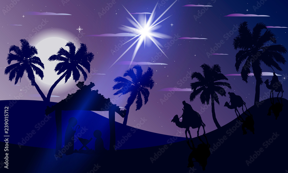 jesus maria joseph and the kings on the night of christmas