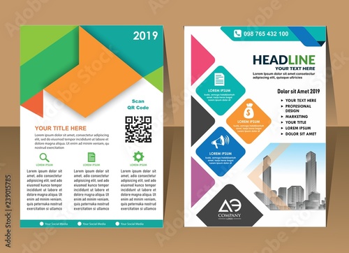 design cover poster a4 catalog book brochure flyer layout annual report business template

