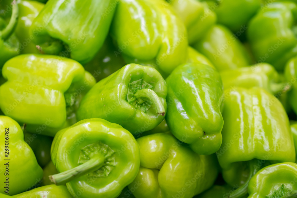 fresh green bell pepper in market, healthy food fresh green bell pepper in market, healthy food