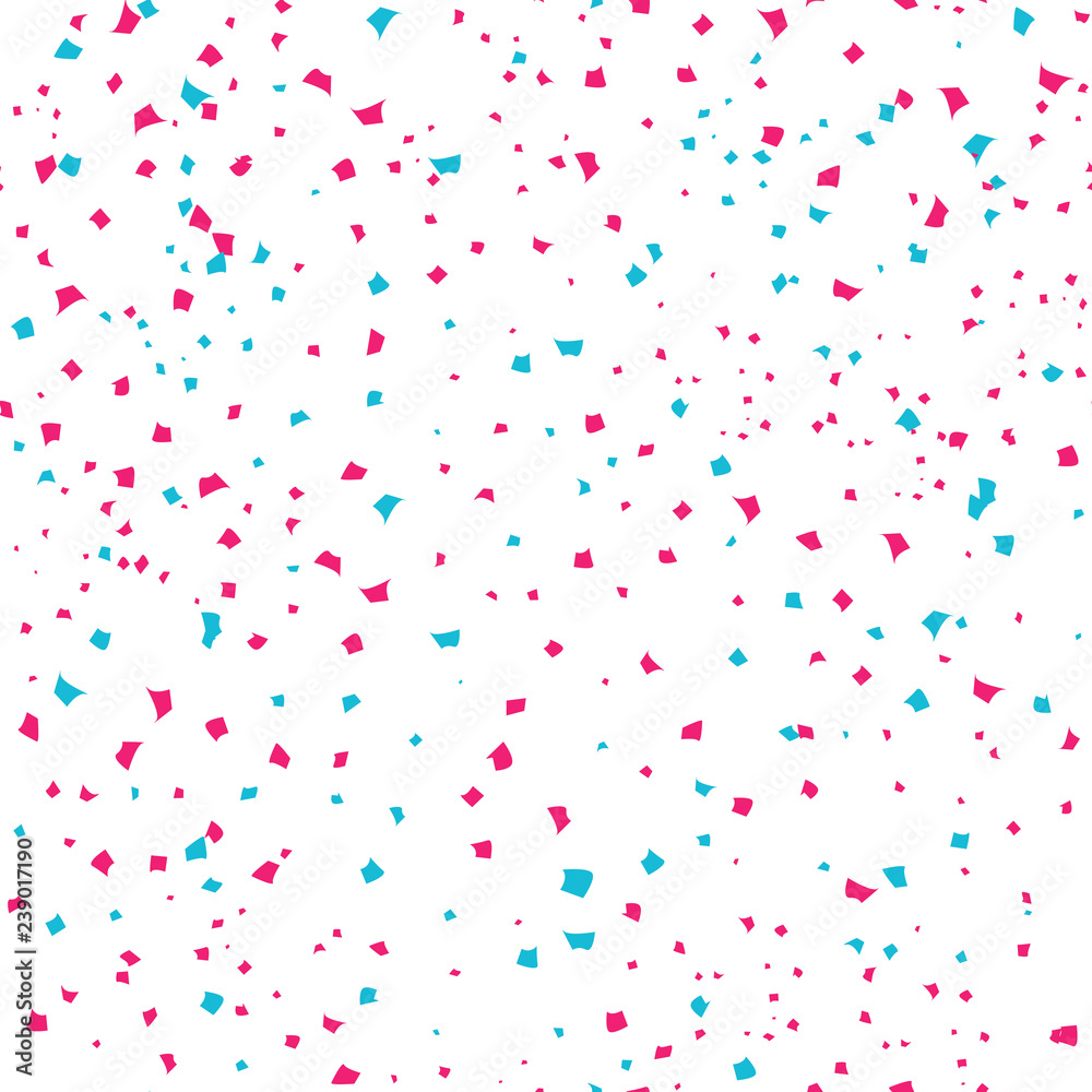 Confetti texture, paper scatter explosion pattern seamless celebration party abstract background vector illustration