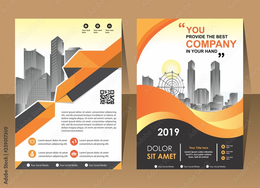 Business Brochure Background Design Template, Flyer Layout, Poster, Magazine, Annual Report, Book, Booklet with Building Image. Size A4 Vector Design illustration
