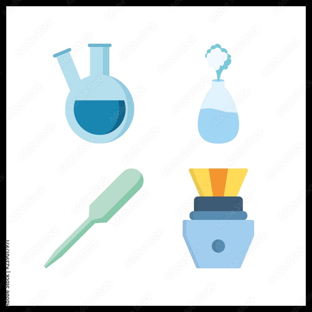 4 medicine icon. Vector illustration medicine set. pipet and retort icons for medicine works 4 medicine icon. Vector illustration medicine set. pipet and retort icons for medicine works