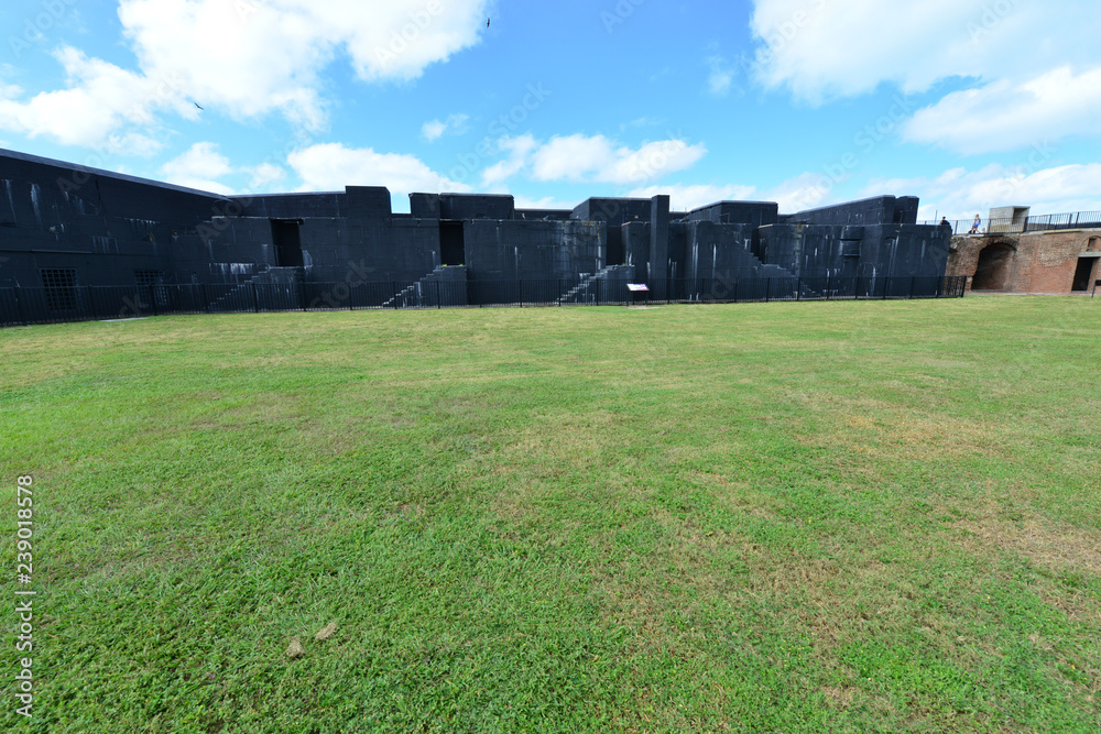 The Inner courtyard of an American Civil war Fortress
