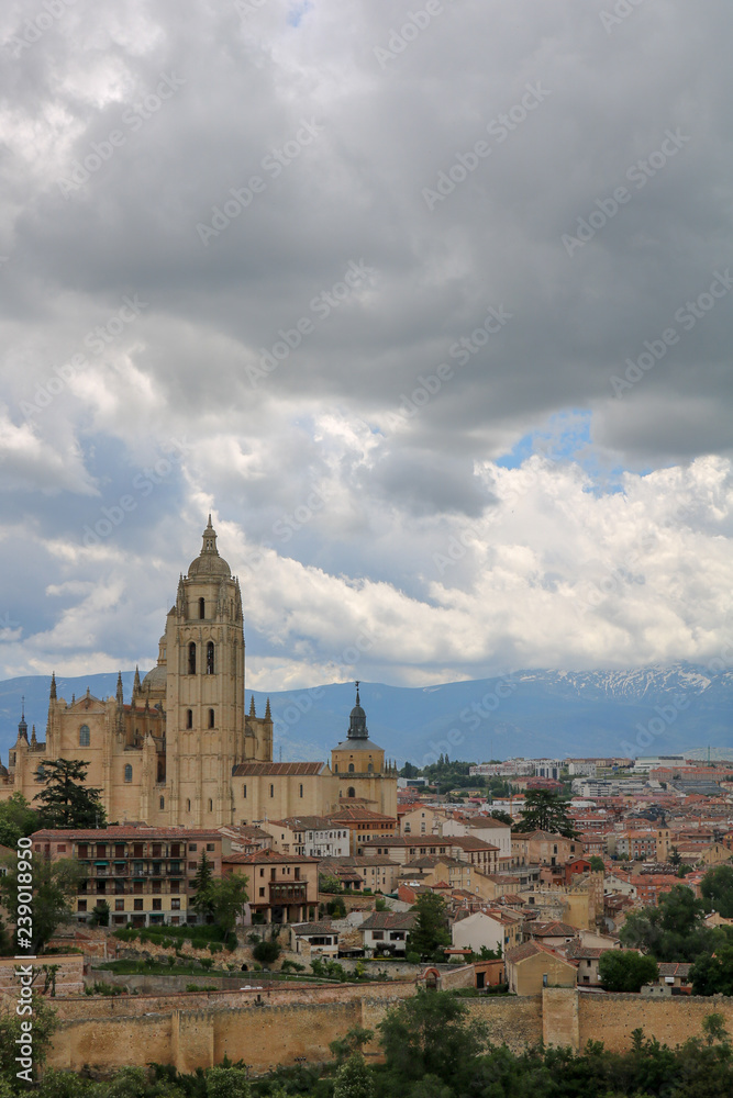 Overlooking Cathedral of Segovia Spain