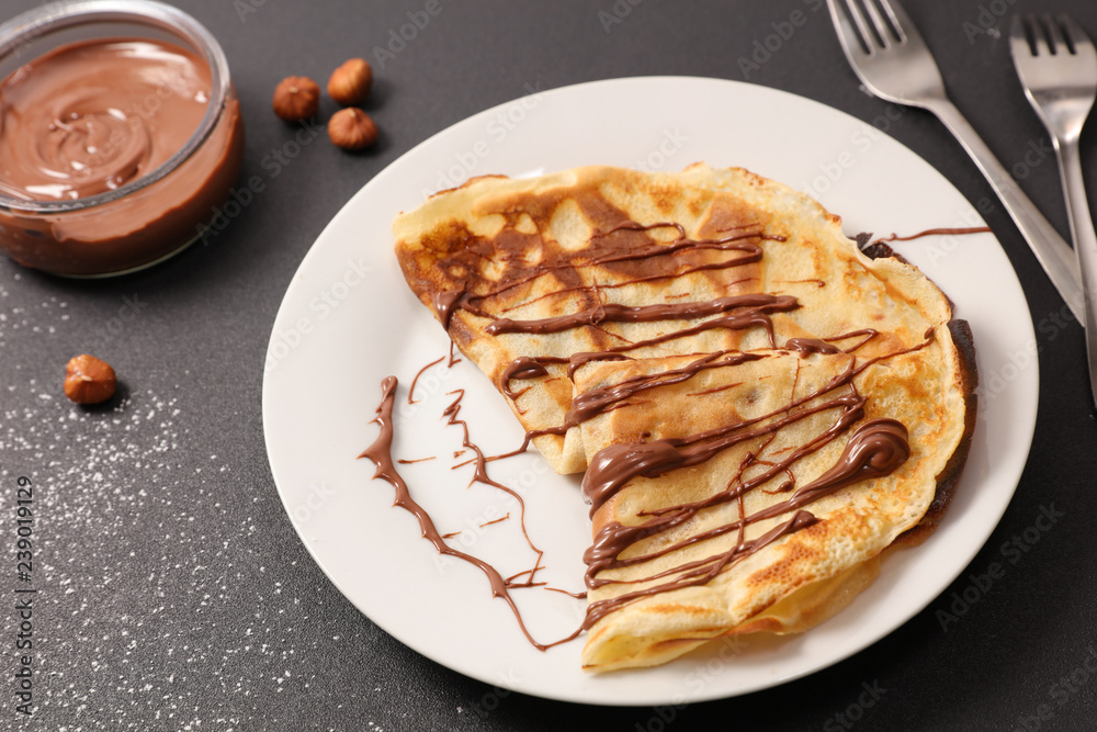 crepe with chocolate spread crepe with chocolate spread