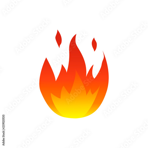 Flame fire symbol. Colorful Vector illustration.