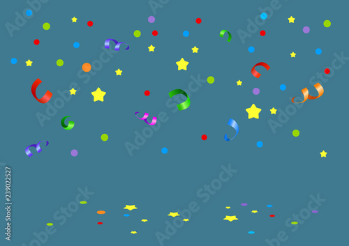 vector illustration of multi-colored confetti and stars from the firecracker for the holiday