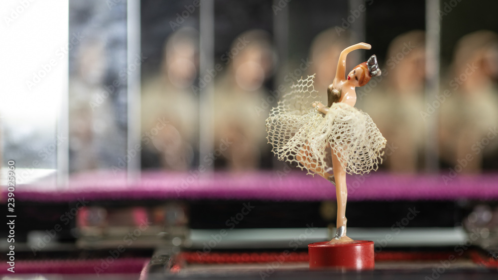 Vintage music box carillon with ballerina and mirrors Stock Photo | Adobe  Stock
