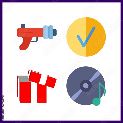 4 box icon. Vector illustration box set. blaster and gift icons for box works