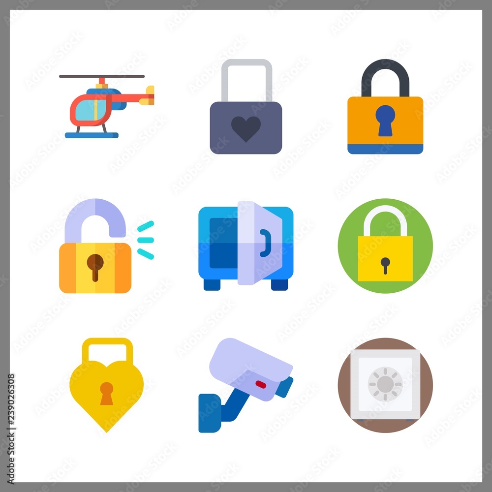 9 private icon. Vector illustration private set. helicopter and security camera icons for private works 9 private icon. Vector illustration private set. helicopter and security camera icons for private works