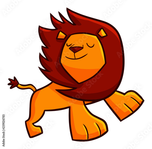 Funny and cute lion doing a cool pose - vector