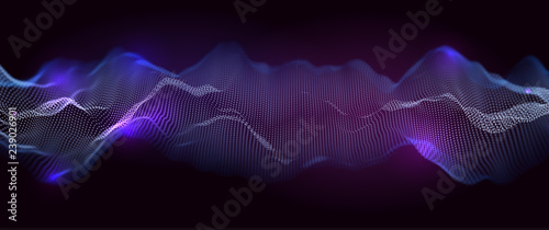 Vector illustration of a particle. Abstract waves of the current.