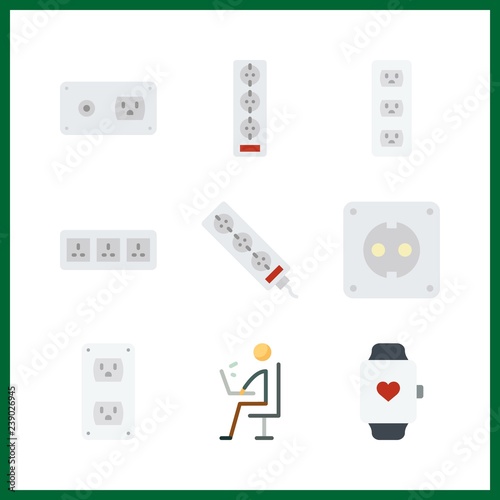 9 call icon. Vector illustration call set. skype and smartwatch icons for call works