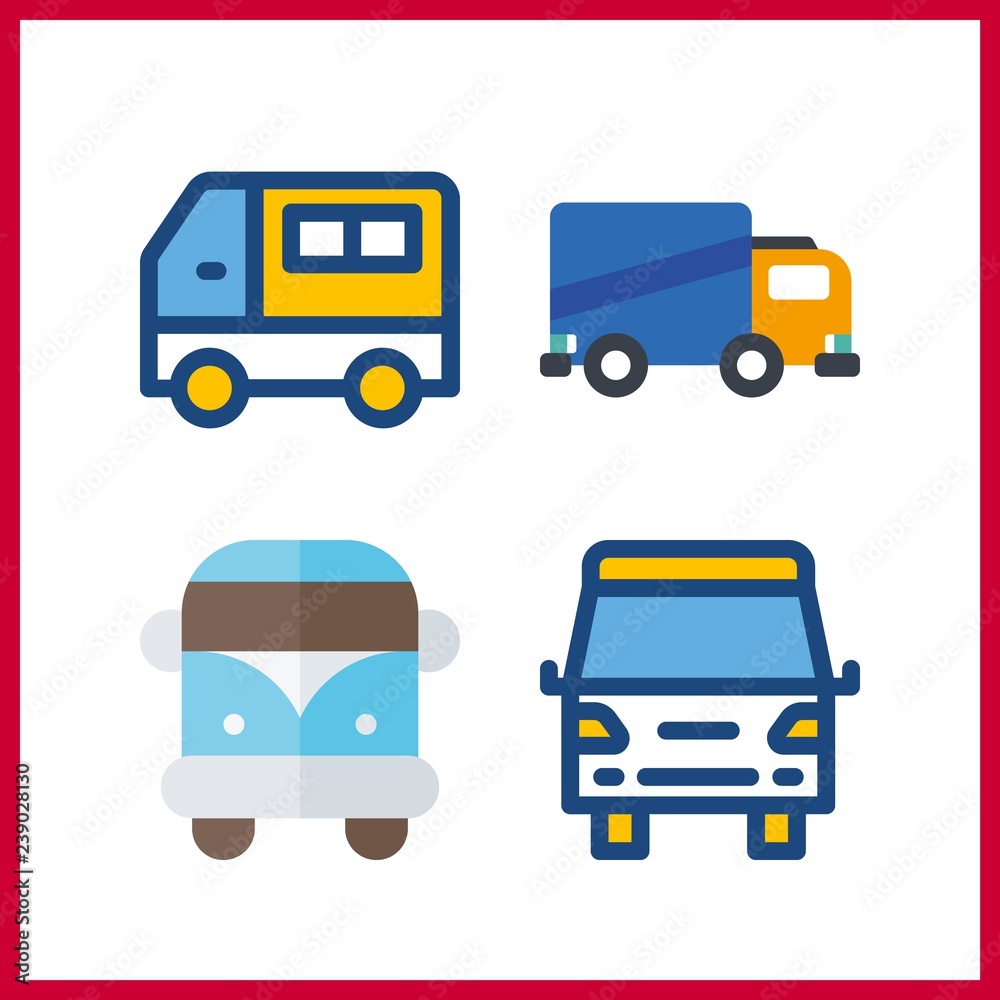 4 shipment icon. Vector illustration shipment set. delivery truck and van icons for shipment works 4 shipment icon. Vector illustration shipment set. delivery truck and van icons for shipment works