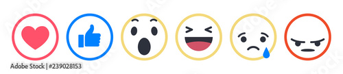Set of flat emoticons and emojis for web design