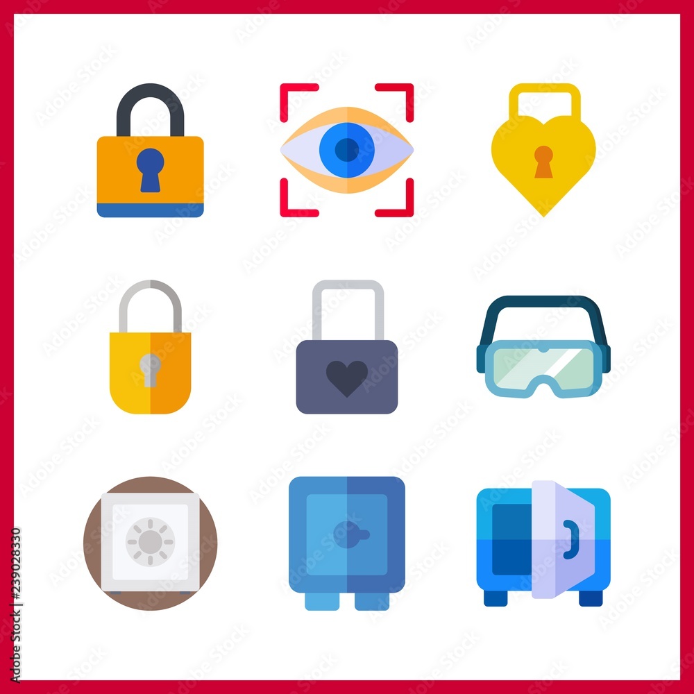 9 password icon. Vector illustration password set. padlock and security system icons for password works 9 password icon. Vector illustration password set. padlock and security system icons for password works