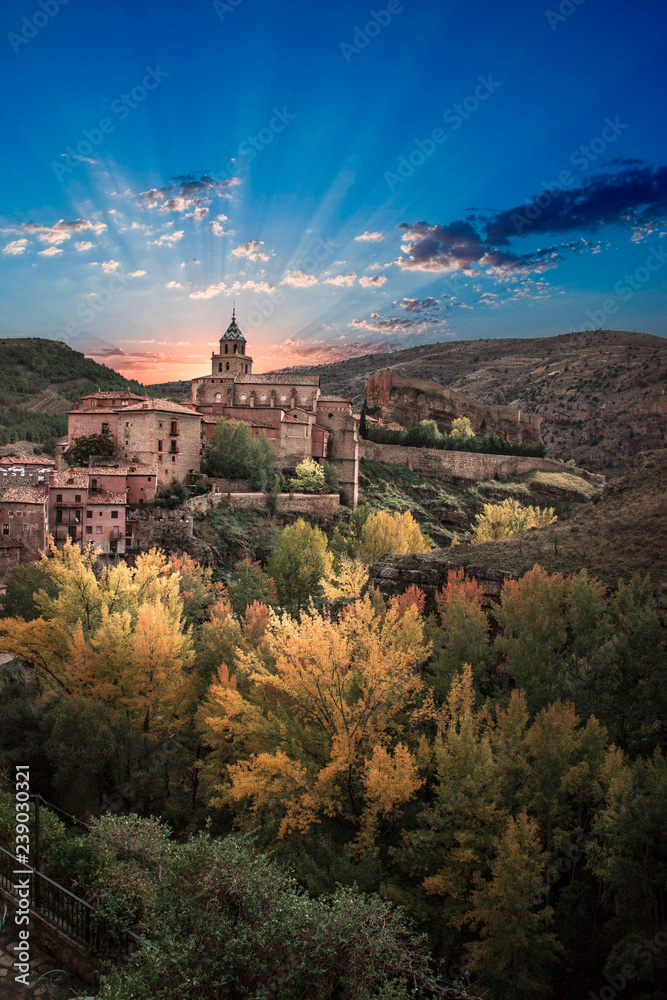 Puesta de sol en Albarracín, España