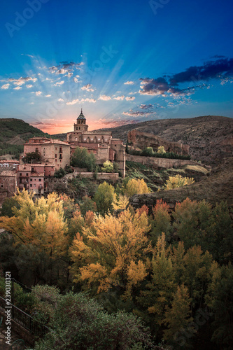 Puesta de sol en Albarracín, España photo