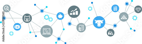 stock exchange concept: trading / wall street / stock market – vector illustration