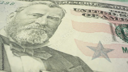 Wallpaper Mural Panning across the 50 dollar USD bill in up close view. Torontodigital.ca