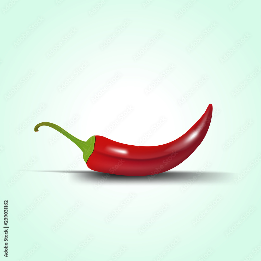 Hot red pepper. Realistic vector illustration Hot red pepper. Realistic vector illustration