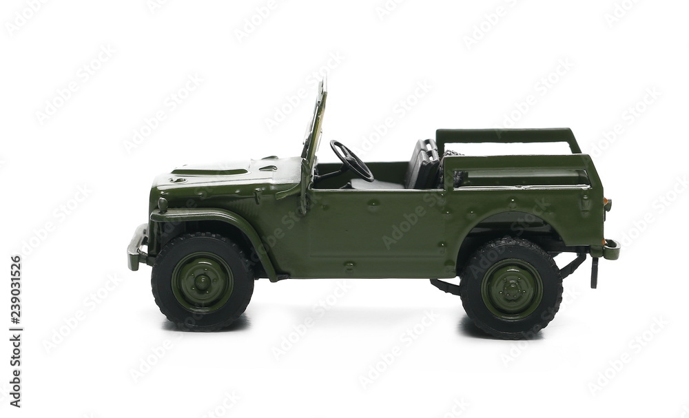 old army jeep isolated on white background, model old army jeep isolated on white background, model