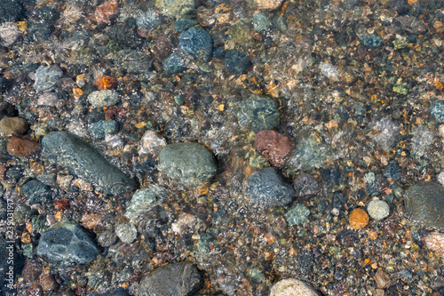 Pebble stones on the seashore