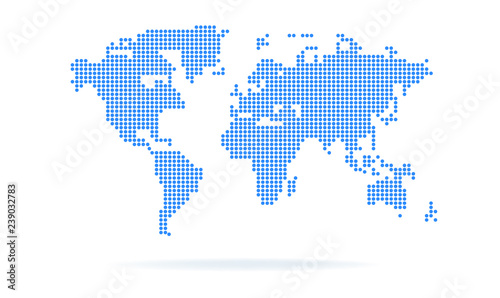 Print world map in points vector illustrations earth