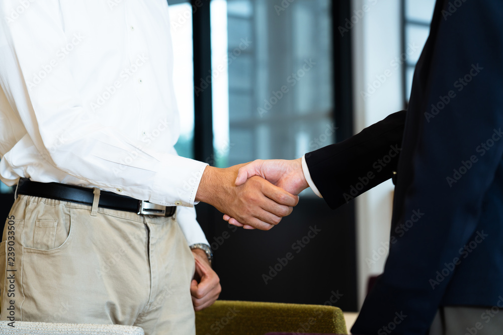 Fototapeta premium 握手をする男性と女性