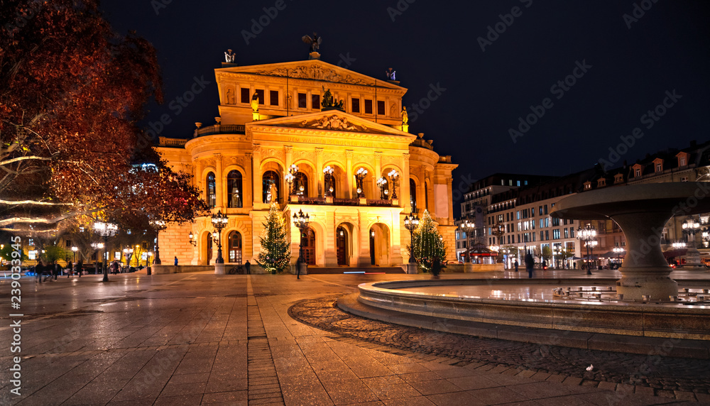 Frankfurt Opera at Night, Hessen, Europe