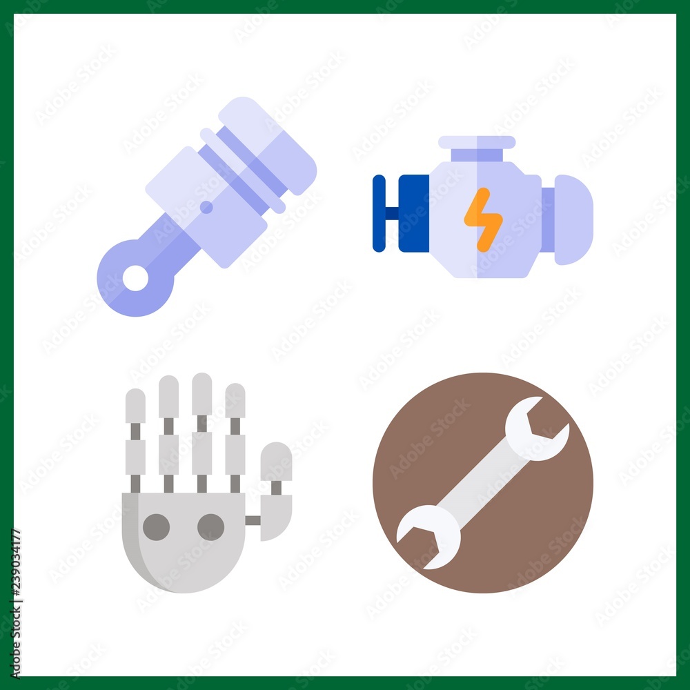4 engineering icon. Vector illustration engineering set. engine and piston icons for engineering works 4 engineering icon. Vector illustration engineering set. engine and piston icons for engineering works