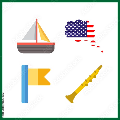 4 wind icon. Vector illustration wind set. flag and sail boat icons for wind works