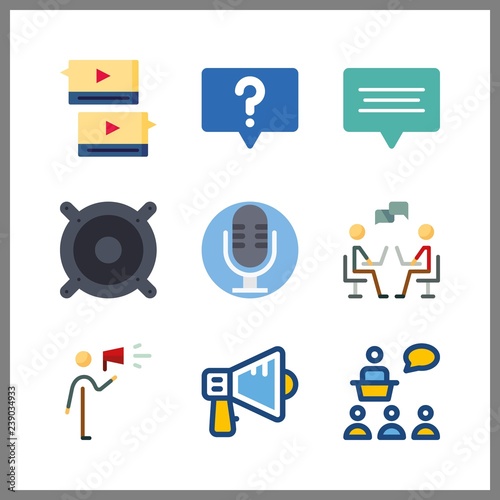 9 speech icon. Vector illustration speech set. chatting and speech bubbles icons for speech works