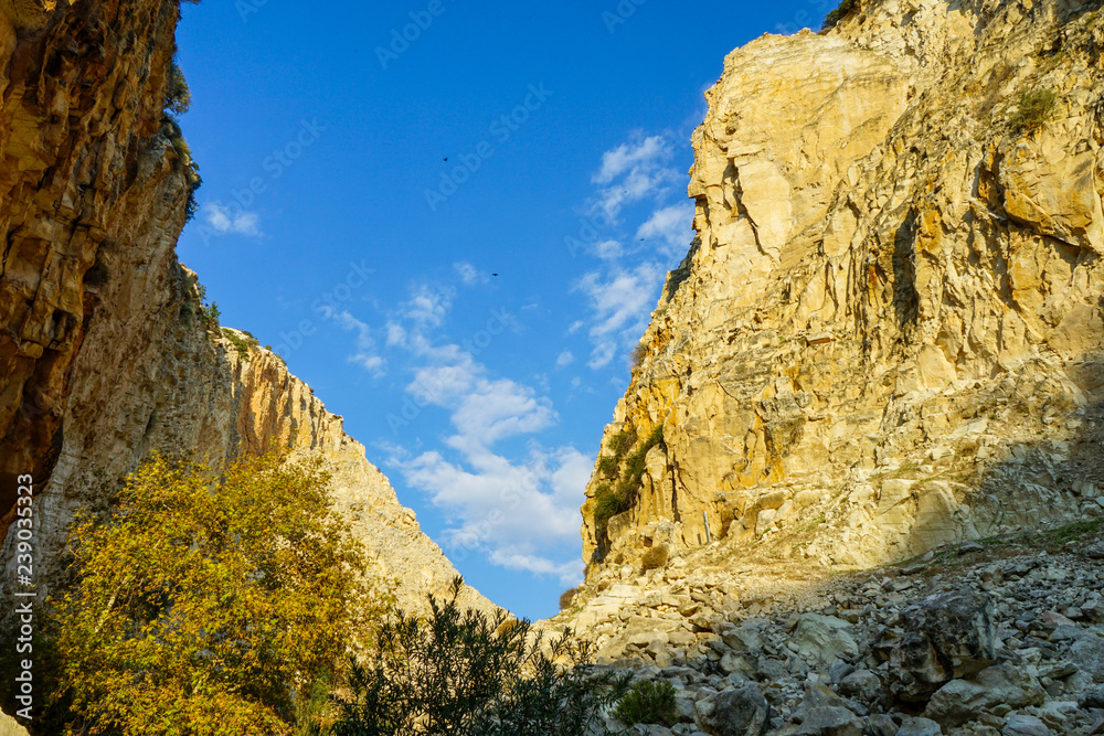 landscape with rocks and blue sky