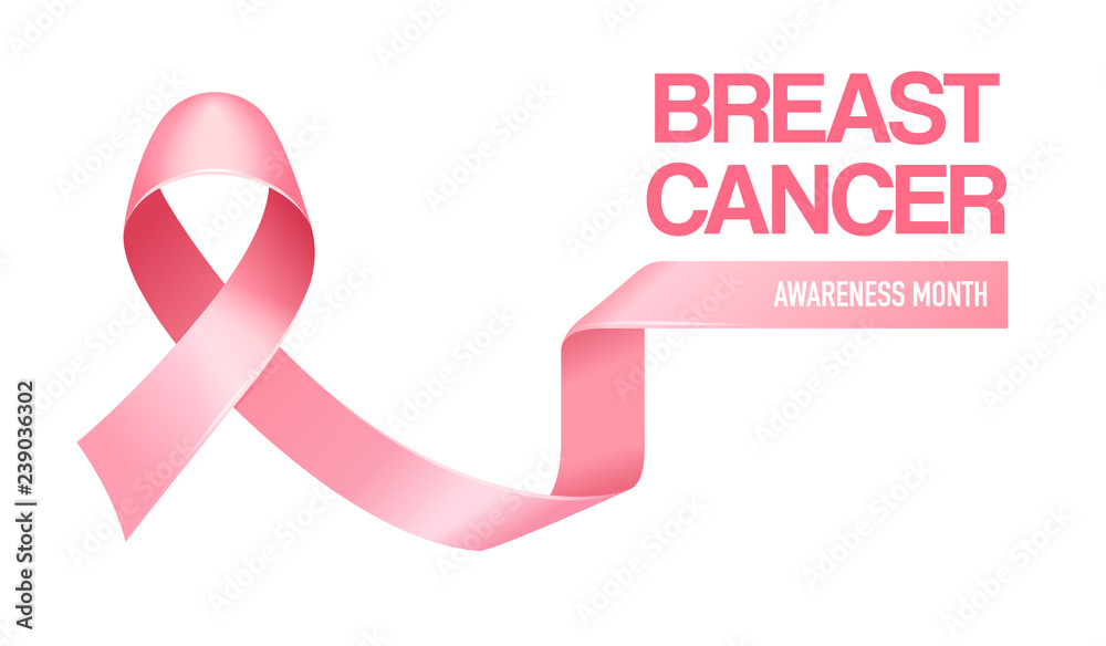 Realistic pink ribbon symbol. Medical Design. Vector illustration. Realistic pink ribbon symbol. Medical Design. Vector illustration.